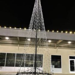 14' Steel Frame Christmas Tree With LED Lights Steel Base