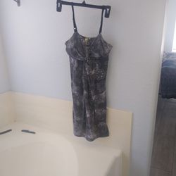 Grey Flower Summer Dress