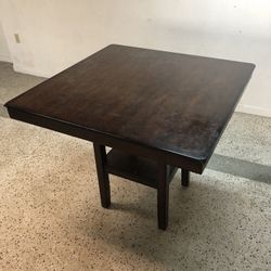 Solid Dark Wood Bar Dining Kitchen Table