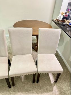 6 cream dinning chairs