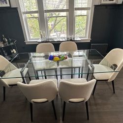 CB2 Silverado Chrome 72" Rectangular Dining Table