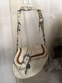 Christian Dior Gaucho Saddle Bag Ivory/Cream