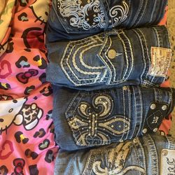 Miss Mes True Religion And Bedazled Jeans