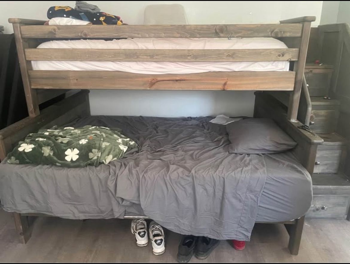 Twin Over Full Bunkbed with Staircase