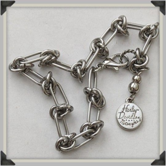 Harley Davidson HD Charm Bracelet On Stainless Steel Rope Chain