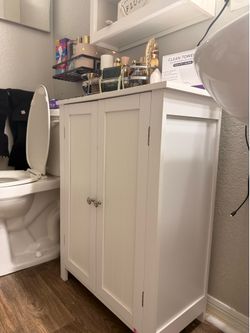 White bathroom cabinet
