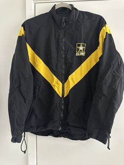 US ARMY Women’s S Short  APFU Jacket Army Black and Gold PT Fitness Windbreaker