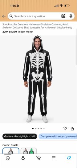 Adult Skeleton Halloween Costume Jumpsuit