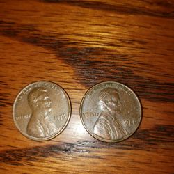 1976 And 1980 Penny No MINT Mark