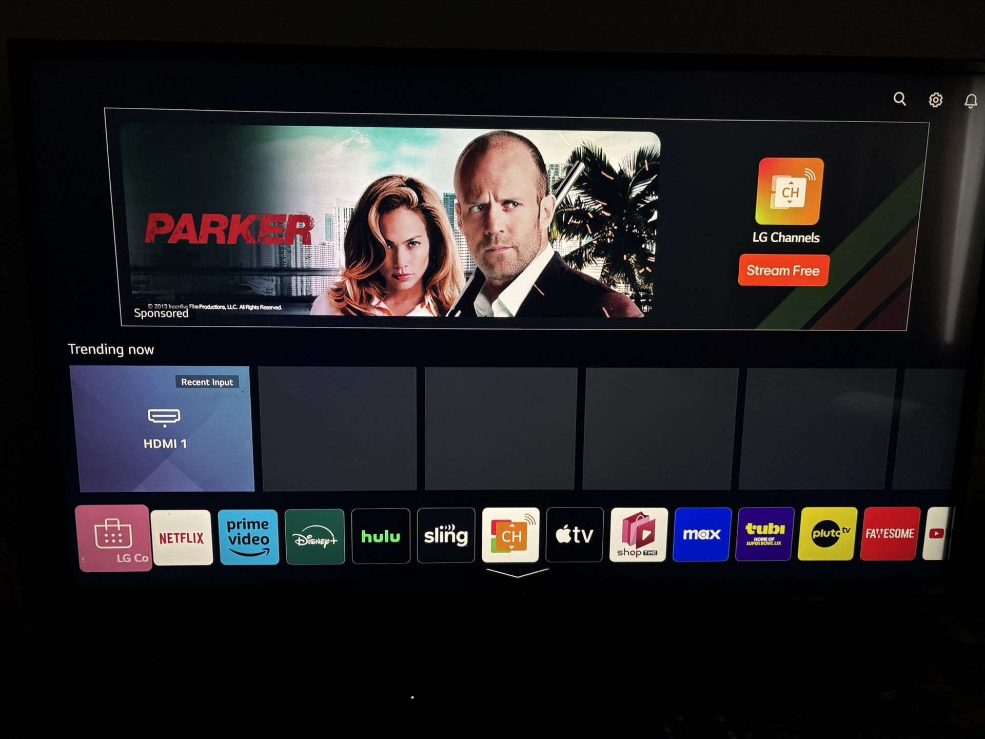 46 inch LG Smart TV with remote control