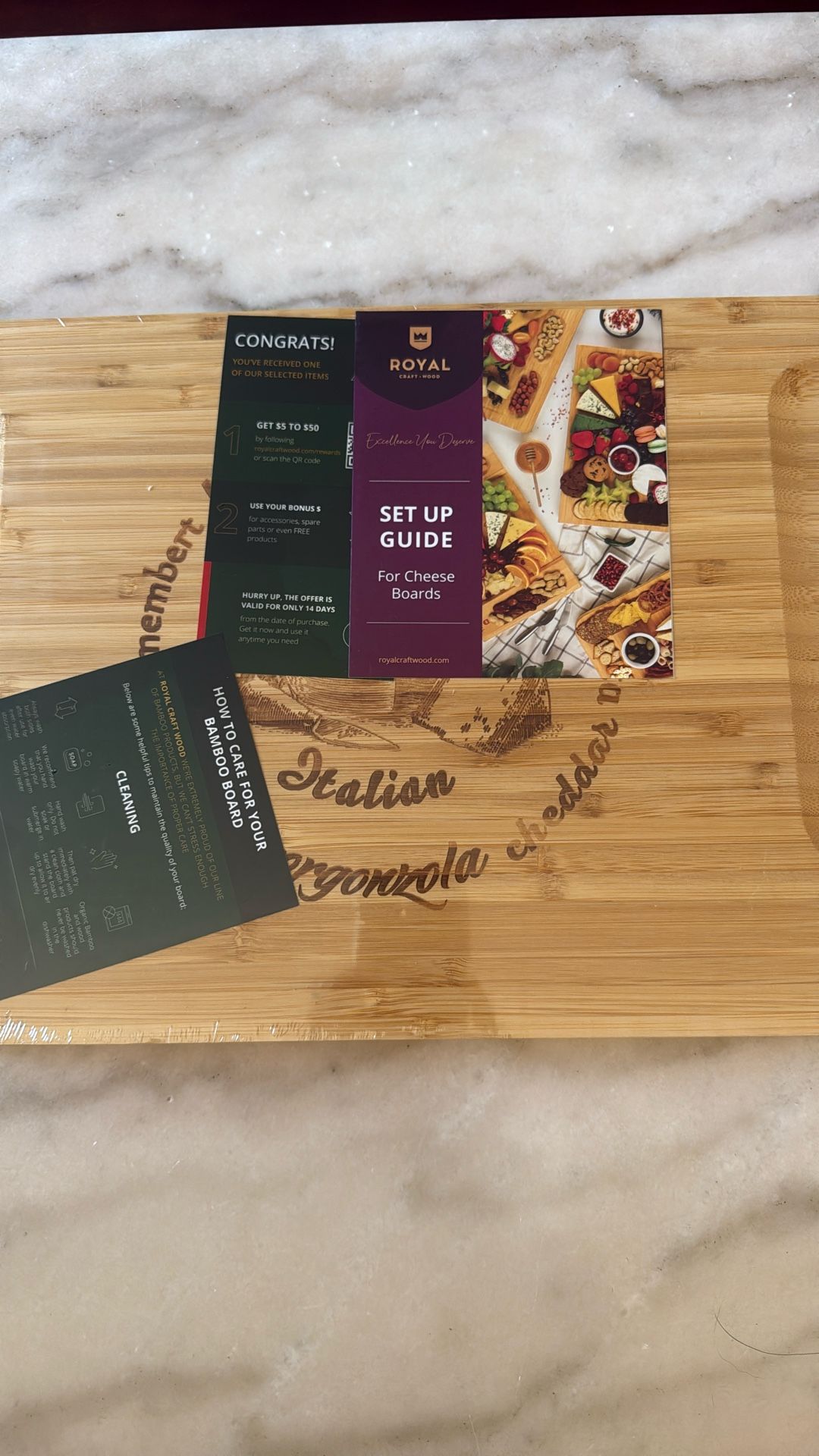 Charcuterie Board With Cutlery Set Size XL