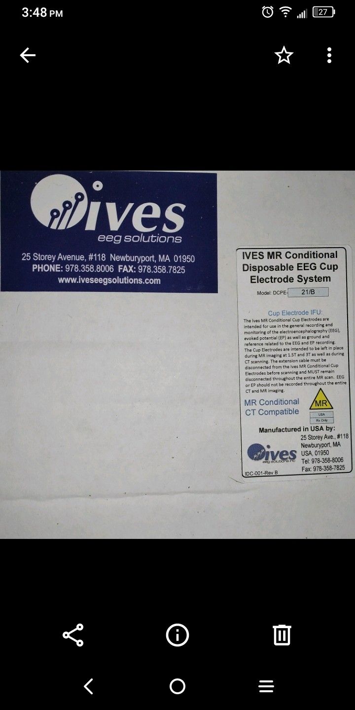 IVES MR/CT Disposable Electrode System