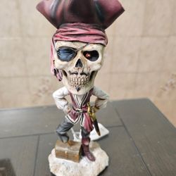 Halloween pirate skull bobblehead figurine Statue