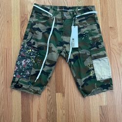 First row camo cargo shorts size 34’ -120 retail
