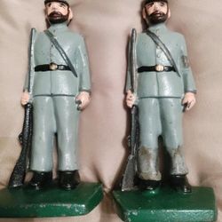 Vintage Confederate Cast Iron Book Ends