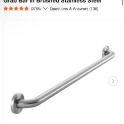 Glacier Bay 36 in. L x 1 1/4 in. ADA Compliant Grab Bar in Brushed Stainless Steel