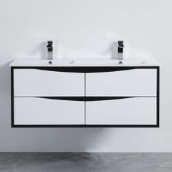 NEW ~ Modern Floating Bathroom Vanity - 60 inches