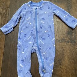 Girls Blue Nike Sleeper Pajamas Size 3 Months #2