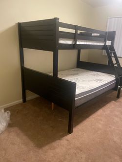Twin/full. Available in espresso &white. Tax included . Free local delivery .  $350 for bunk bed only. $550 with mattresses. Available in espresso and