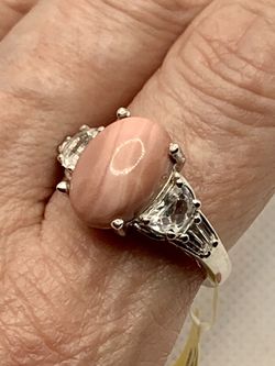PINK OPAL TOPAZ STERLING SILVER RING