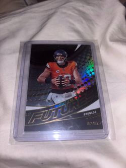 Bo nix refractor broncos football card