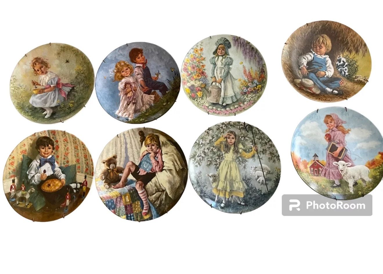 RECO International 1980s Full Set 8 Mother Goose Plates, McClelland, 8.5”