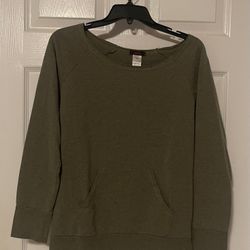 Olive Green Long Sleeve Top Size M