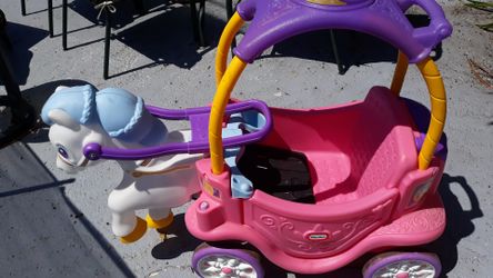 Little tikes princess carriage push cart baby toddler ride on toy