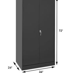 Heavy-Duty Uline Industrial Storage Cabinet – 36”W x 24”D x 72”H – Black – $350 (Each)