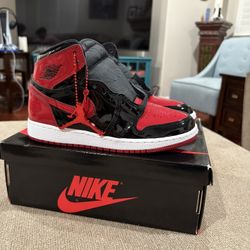 JORDAN 1 RETEO HIGH  PATENT BRED , NEW