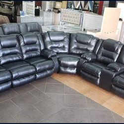 💥💥 Same Day Delivery💥💥Vacherie Black Reclining Sectional