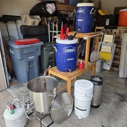 3 Tier Beer Brewery Stand W/ 15 Gallon Pot And Corny Keg