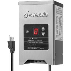 DEWENWILS 200W Low Voltage Landscape Transformer with Photocell Sensor & Timer, 120V AC to 12V/15V AC, Stainless Steel Shield, Outdoor Waterproof Tran