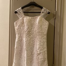 White wedding dress either size 12 or 14