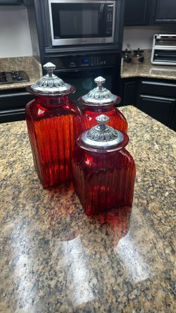 Red Ruby Kitchen Jars