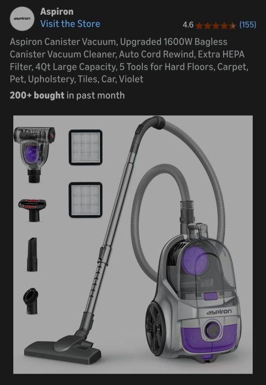 Aspiron Canister Vacuum (NOT FREE)