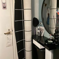 Ottoman $14 / IKEA Matching Blanket $18 / Rug, $65 