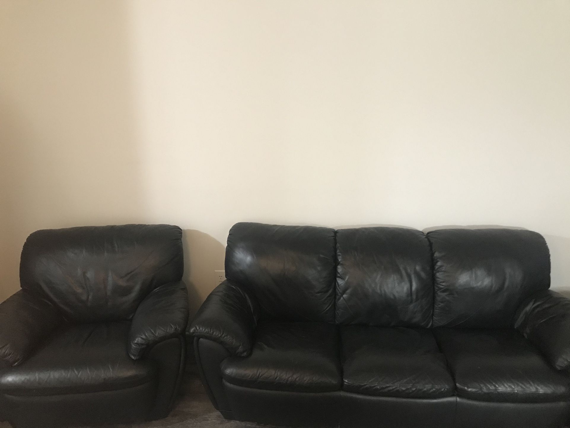 1 Black Couch + 1 love Seat