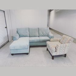 Light blue Sectional  Couch