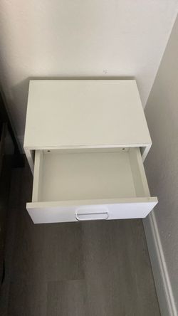 Two White Bedside Nightstands