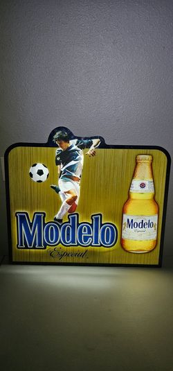 Modelo Especial Beer Backlit Neon Soccer Sign 