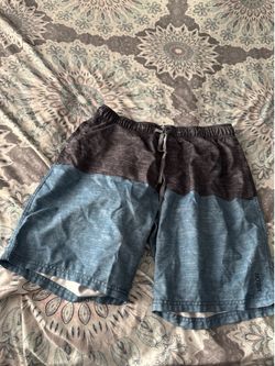 Valor Men's Swim Shorts w/ Drawstring Mesh Lined Blue Gray Large