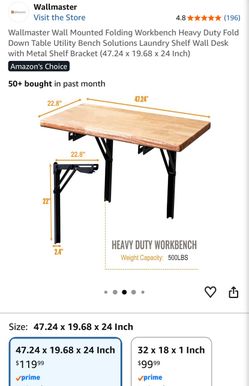 Wallmaster Wall Mounted Folding Workbench