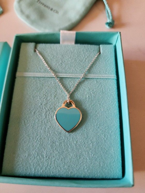 Tiffany Blue Small Heart Tag Pendant
