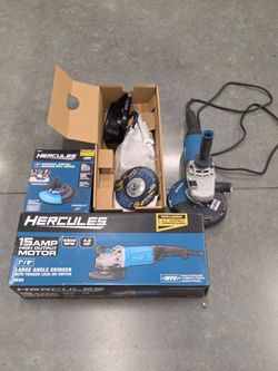 HERCULES 7"/9" Angle Grinder 15 Amp + Dust Shroud & Diamond Grinding Wheel