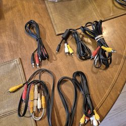 Five Audio video cords