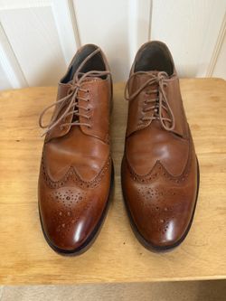 Cole Haan Harrison Grand OS Wingtip Dress Shoes Burnised British Tan Sz 11M