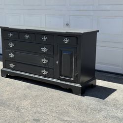 Solid Wood Black Dresser