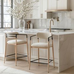 Equinox Oyster Gray & Natural Counter Stool