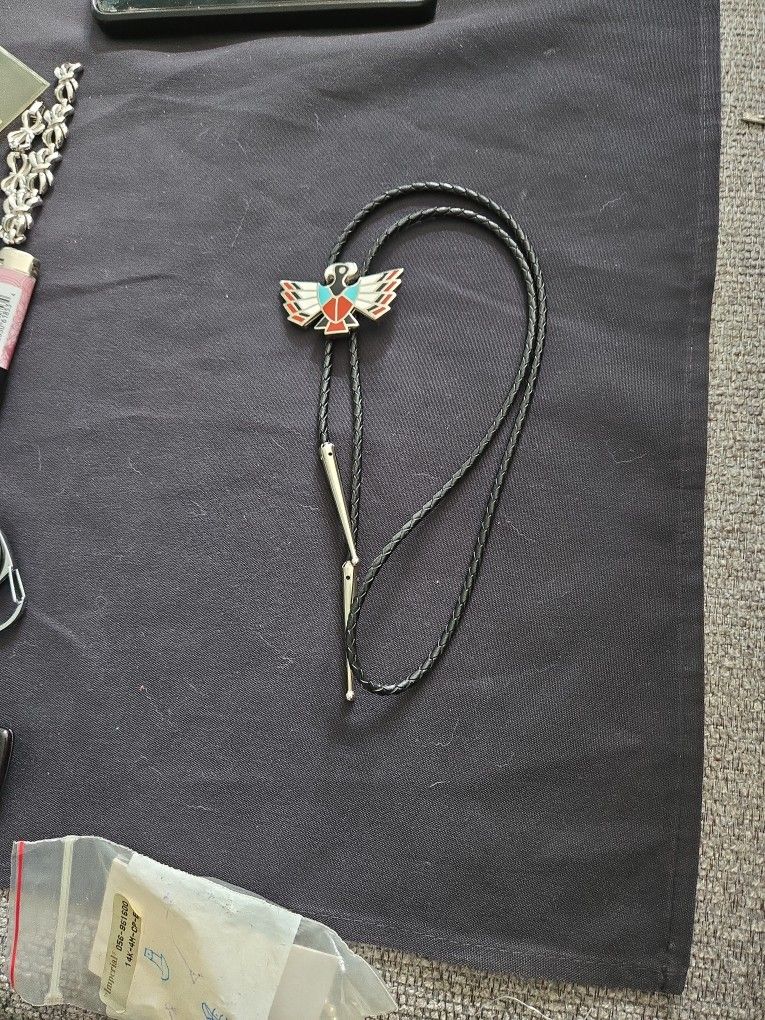 Indian Turquoise Man's Rope Neck Tie